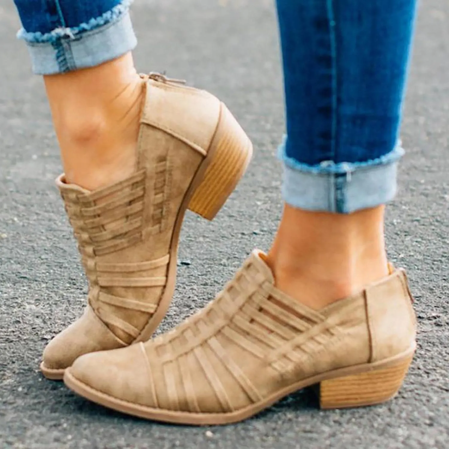 Women Thick Soles Sandals Summer New Pattern Fashion Casual Chunky Heel Buckle Strap pump Shoes Roman Versatile Elegant Wide Feet Retro Non Slip Trendy Battle Dress Non light ballet B87-Khaki