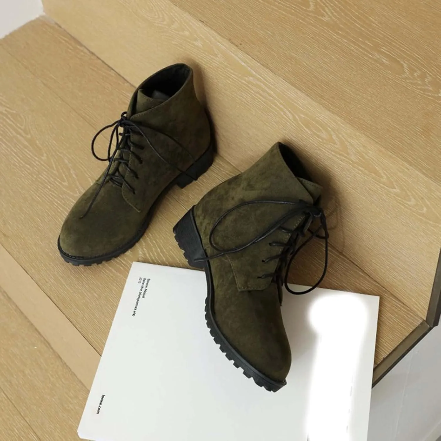 Women's Ankle Boots & Booties Comfortable Wide Width Booties Short Western Boots for Women Walking Shoes Women Fashion Round Toe Cut Out Chunky Stacked Heel Slip on
