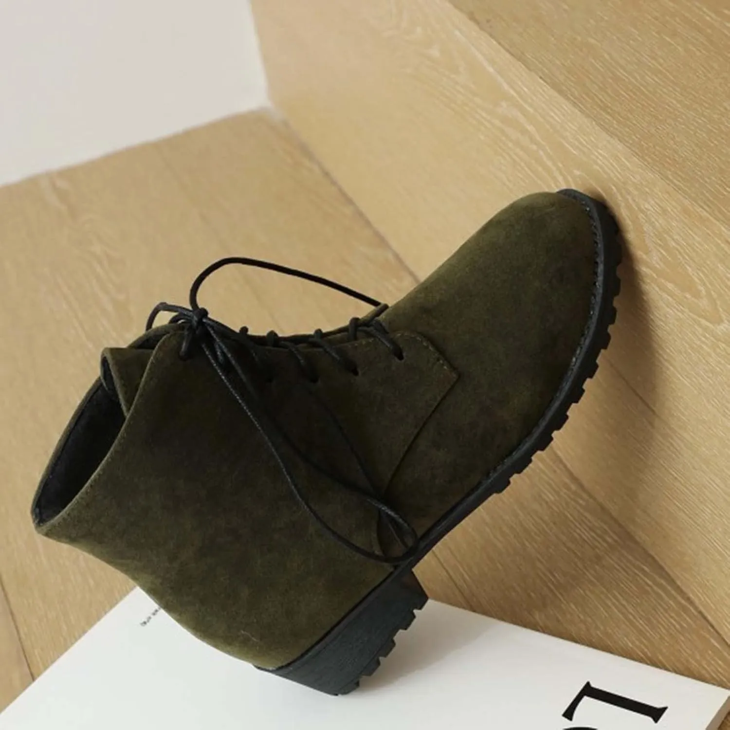 Women's Ankle Boots & Booties Comfortable Wide Width Booties Short Western Boots for Women Walking Shoes Women Fashion Round Toe Cut Out Chunky Stacked Heel Slip on