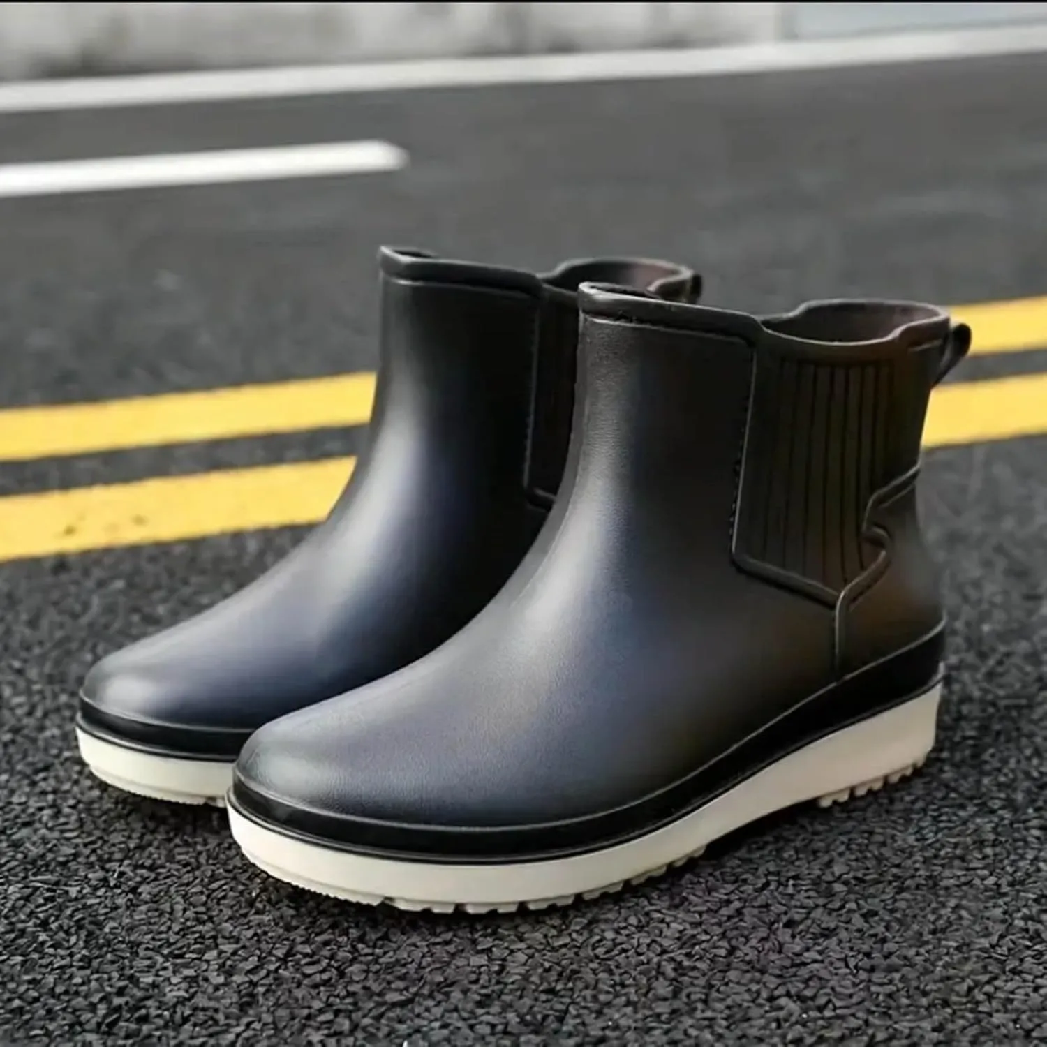 Womens Ankle Rain Boots Ladies Winter Spring Garden Fashionable Low Top and Rain Boots Muddy Boots Women