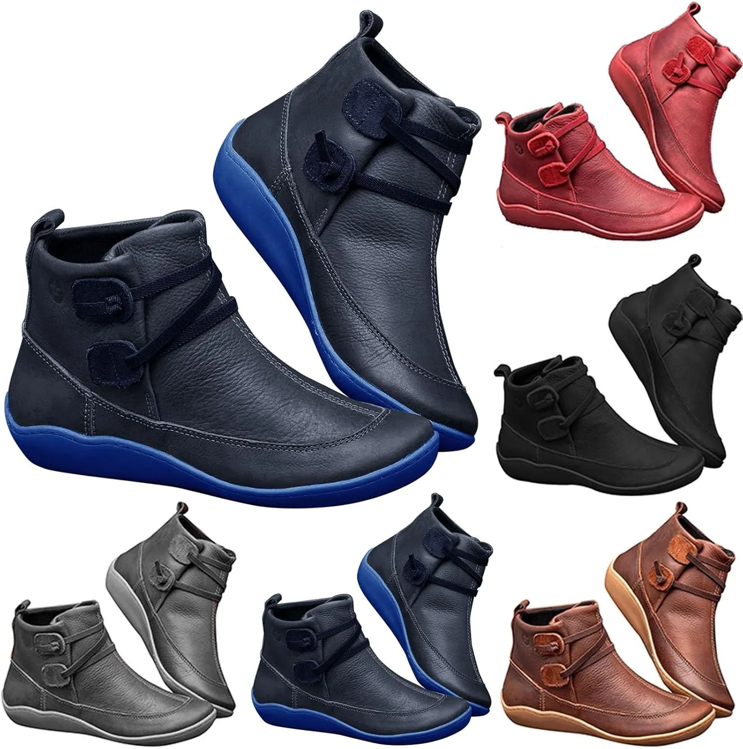Womens Boots Ankle Black Dress Booties for Women Steel Toed Boots for Women Womens Hiking Boot Cute Cozy Non Slip Pointed Toe Stacked Mid Heel
