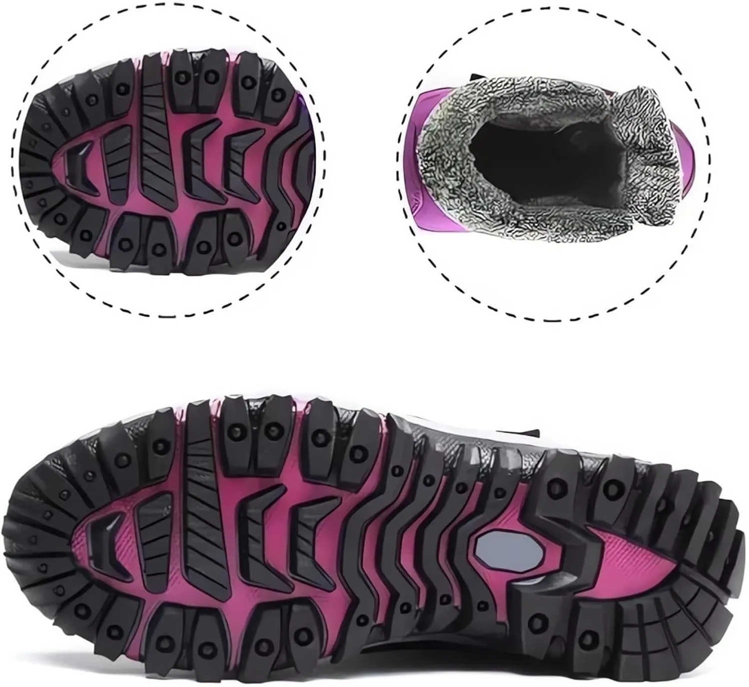 Womens Boots Snow Snow Boots Women Waterproof Insulated with Heel Cup Boots Women Winter Fuzzy Womens Waterproof Boots Tall Zipper Botas De Invierno Contra Agua Mujer