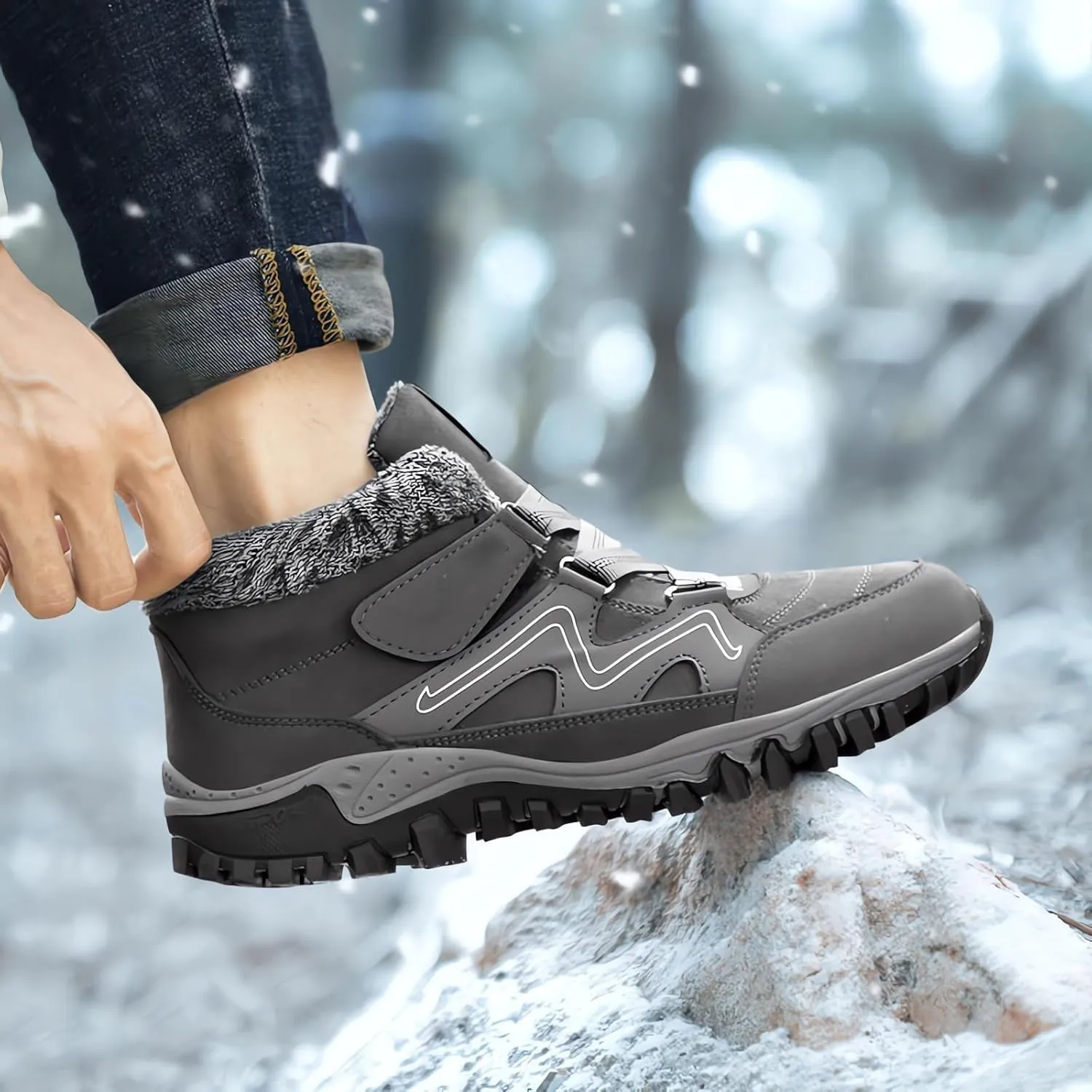 Womens Boots Snow Snow Boots Women Waterproof Insulated with Heel Cup Boots Women Winter Fuzzy Womens Waterproof Boots Tall Zipper Botas De Invierno Contra Agua Mujer