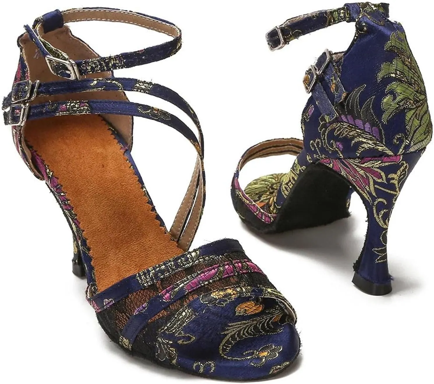 Women's Dance Training Sandals - Waltz Tango Salsa High Heels, 10CM/3.9Inch Heel Height