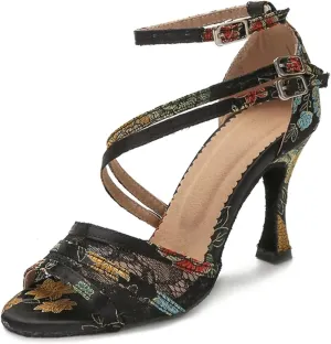 Women's Dance Training Sandals - Waltz Tango Salsa High Heels, 10CM/3.9Inch Heel Height