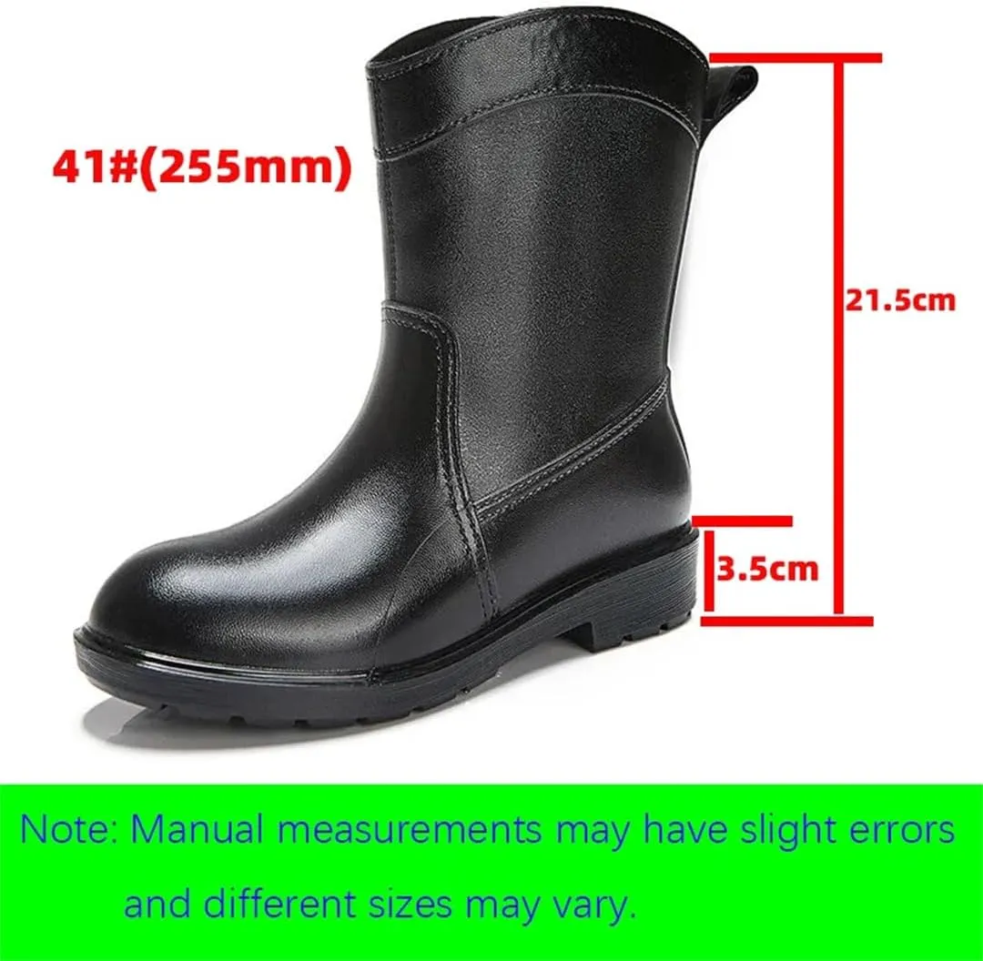 Women's Fashionable With A Detachable Liner Waterproof Anti-Slipsuitable Rain Boots Mid Top