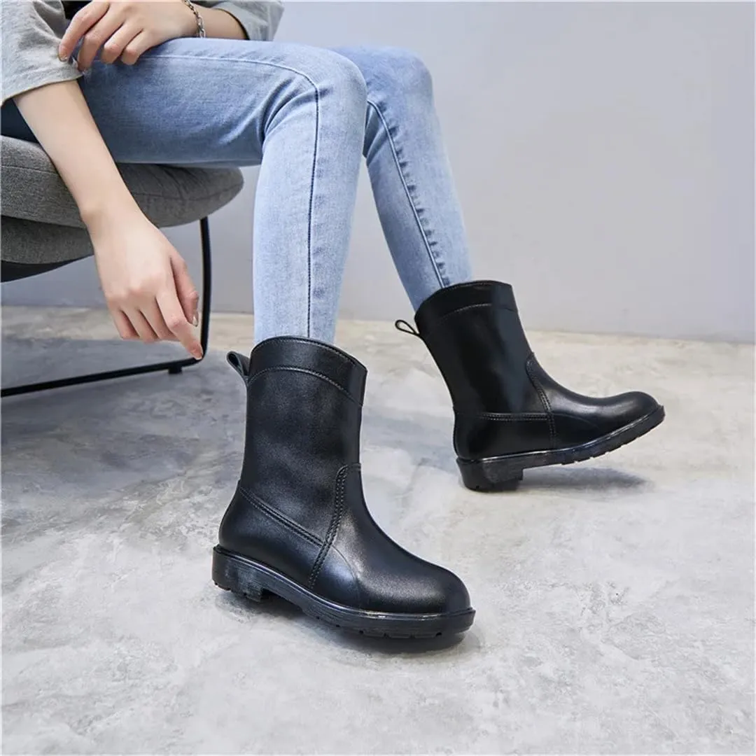 Women's Fashionable With A Detachable Liner Waterproof Anti-Slipsuitable Rain Boots Mid Top