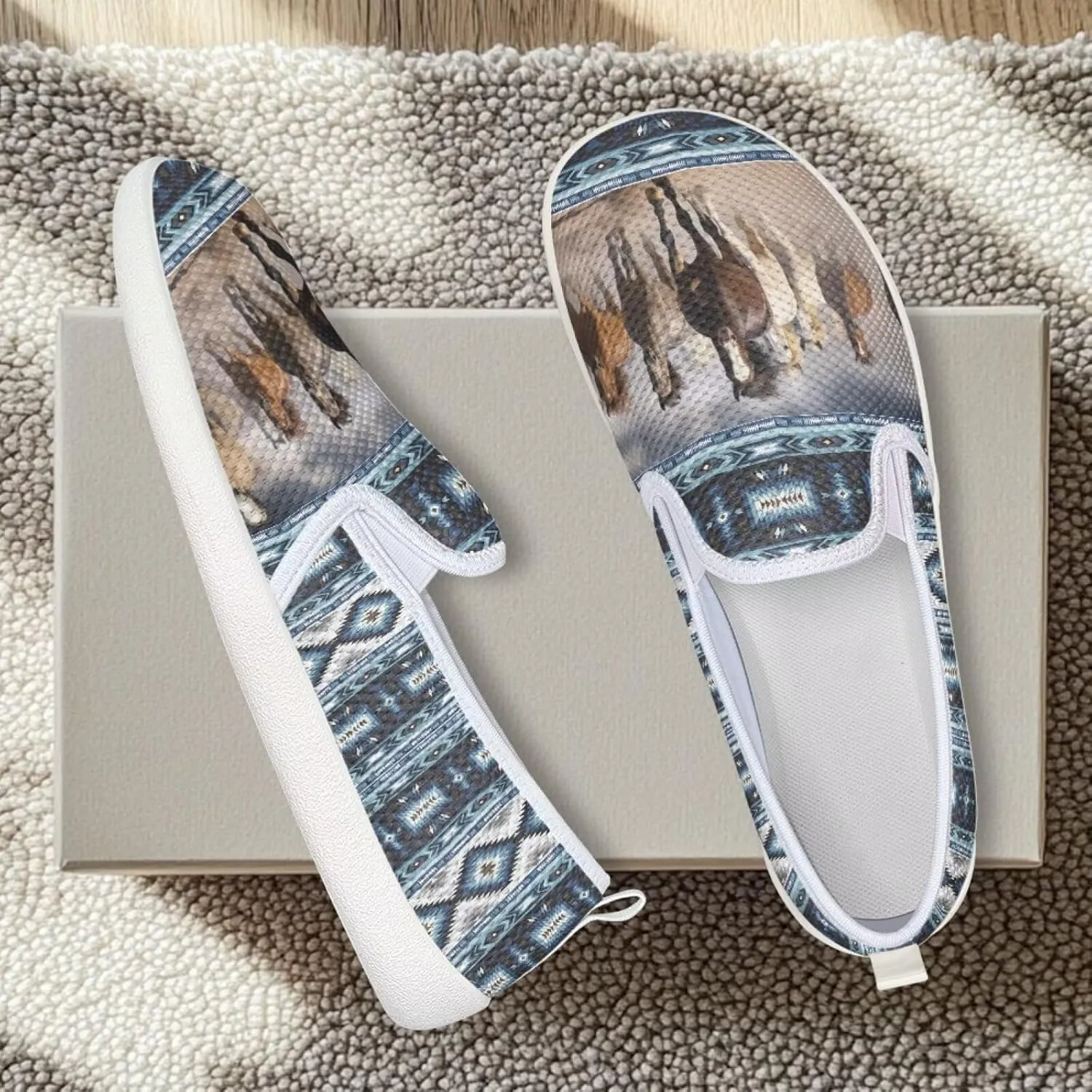 Women's Horse Driving Shoes Work Flats Loafers Mesh Tennis Shoes Walking Office Business Loafer
