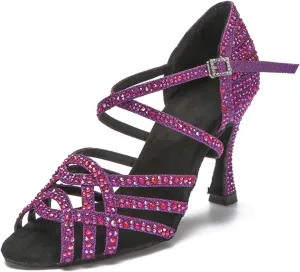 Women's Latin Dance Training Shoes - Tango Ballroom Rhinestone Wedding Heels, 10CM/3.9Inch Heel Height
