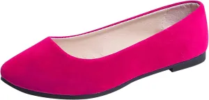 Women's Low Heel Pointed Toe Flat Shoes Comfortable Flat Shoes Casual Soft One Foot Stirrup Elegant Suede Flat Shoes