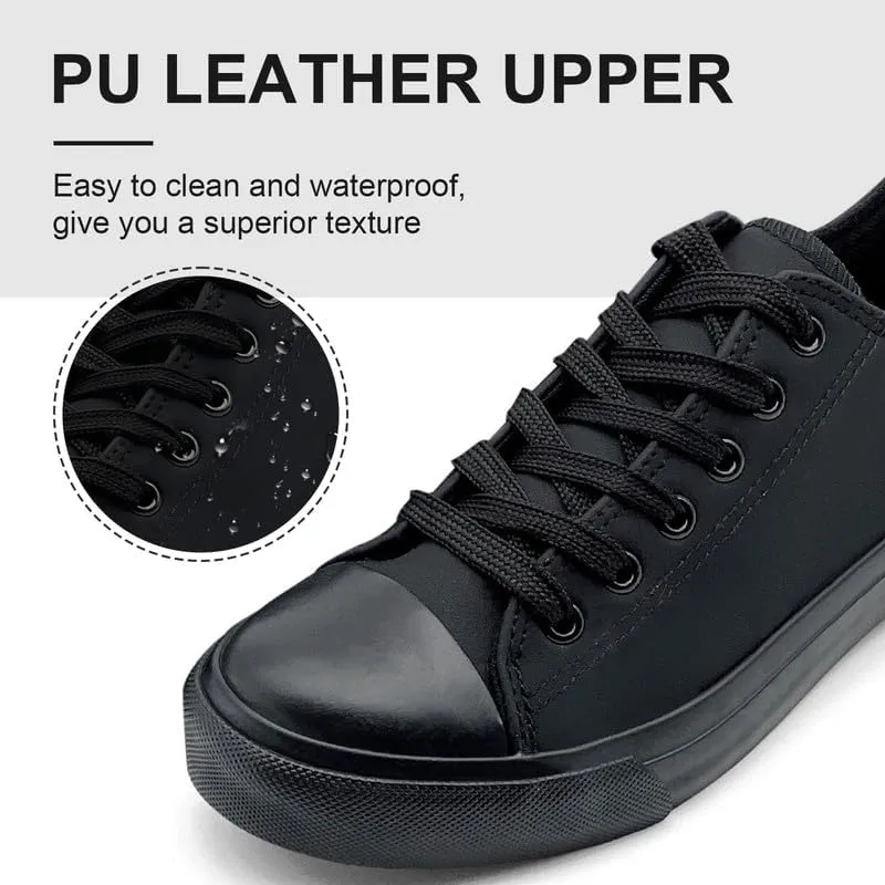 Womens Mens Fashion Sneakers Low Top PU Leather Shoes for Women Men Classic Lace Up Sneakers Casual Tennis Walking Shoes Comfortable