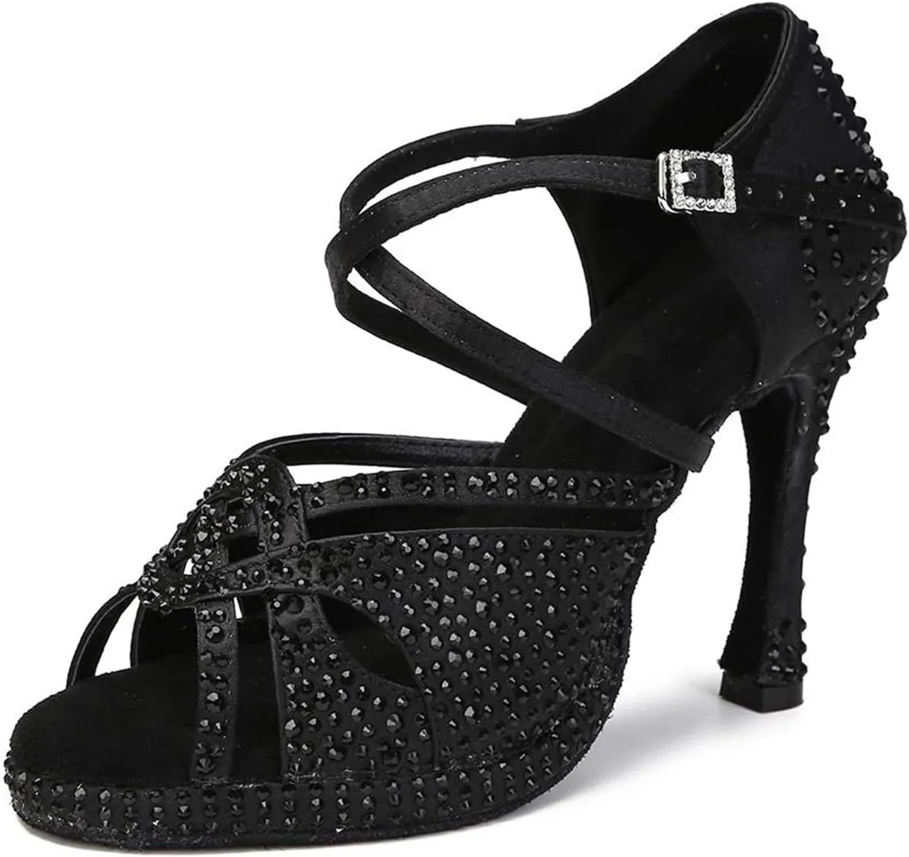 Women's Platform Latin Dance Shoes - Tango High Heel Ballroom Party Sneakers, 10CM/3.9Inch Heel Height