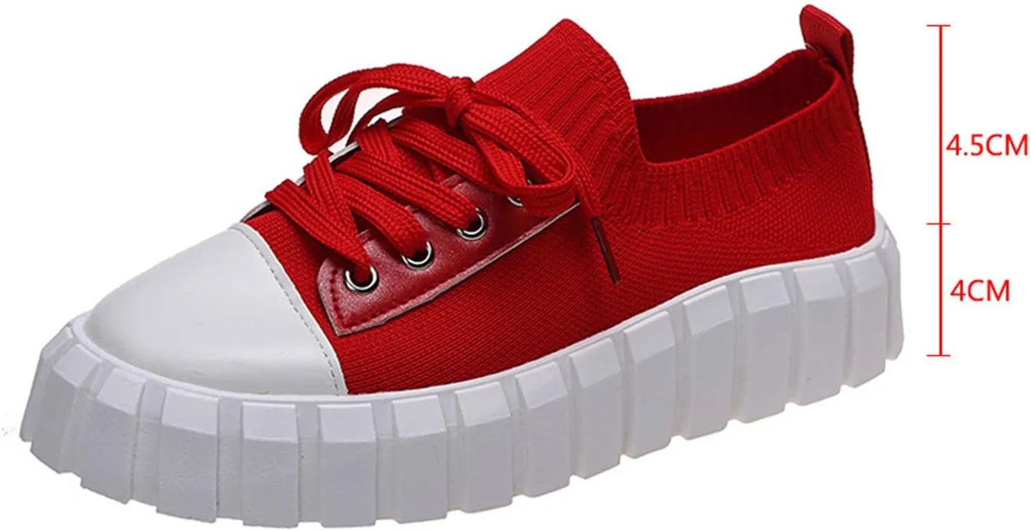 Womens Platform Sneakers White Tennis Shoes Casual Low Top Fashion Sneaker Hiking Workout Sports Gym Footwear