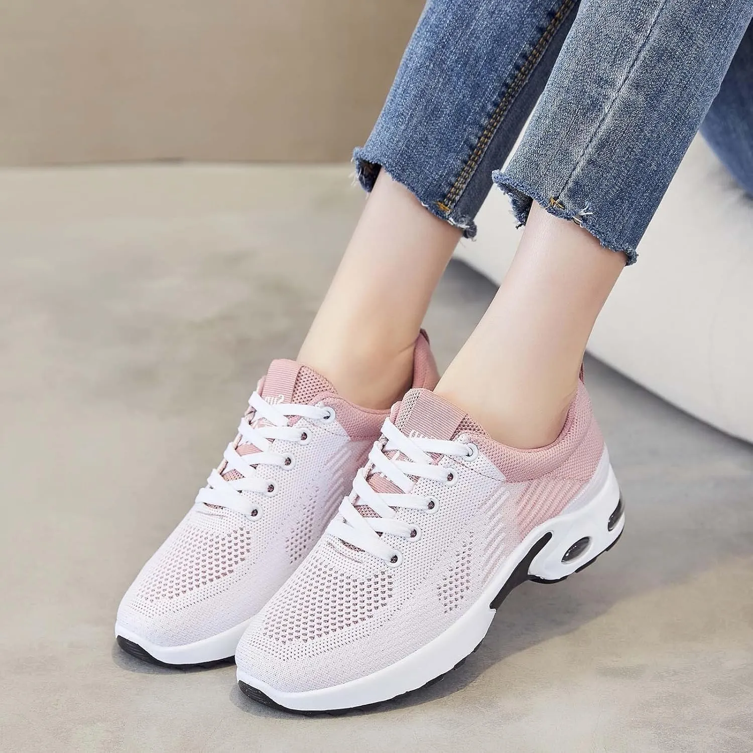 Womens Sneakers Air Cushion Orthopedic Mesh Breathable Gym Work Non Slip Walking Sports Wide Width Toe Box Shoes