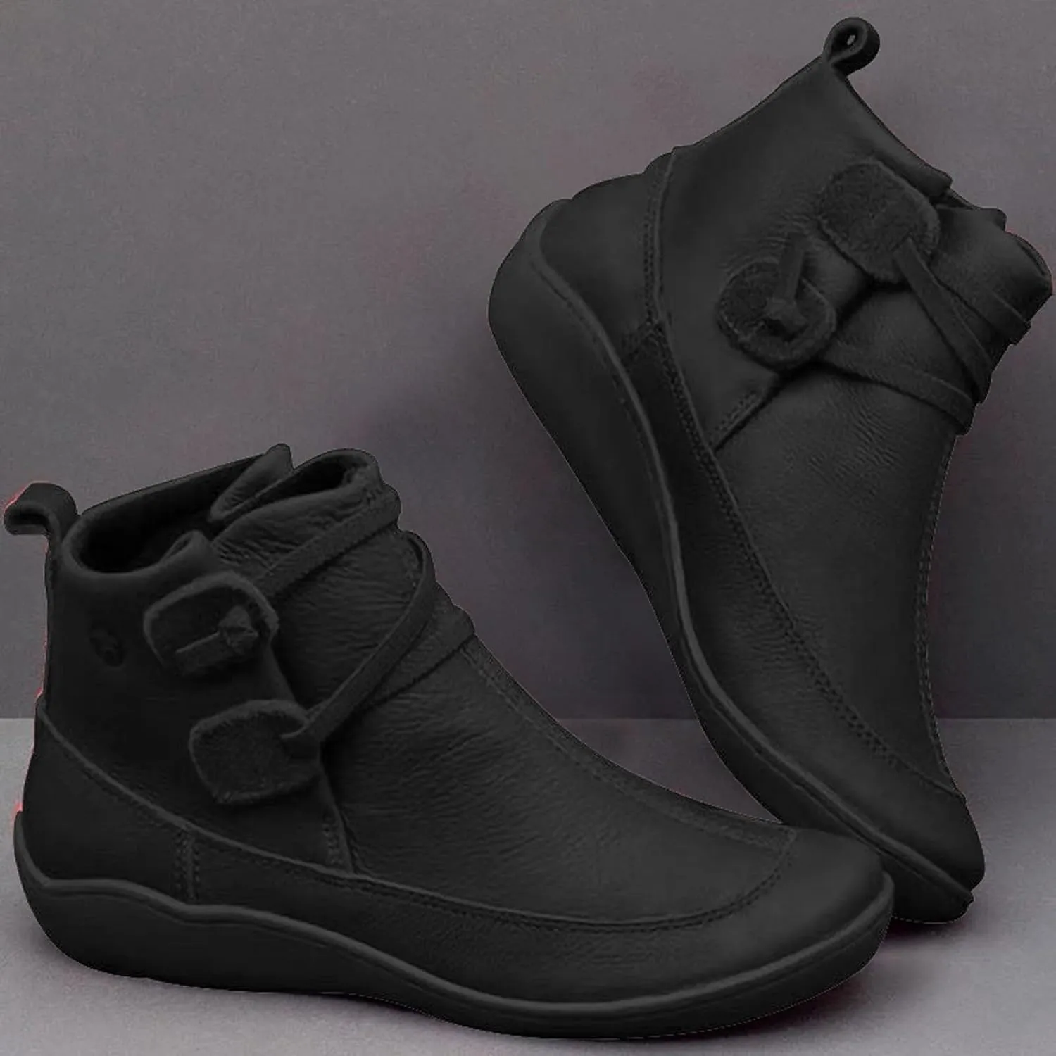 Womens Snow Boots Ankle Cowboy Booties Wide Width Womens Low Boots Ankle Steel Toe Shoes for Women Lightweight Breathable Pointed Toe Mid Heel Slip On