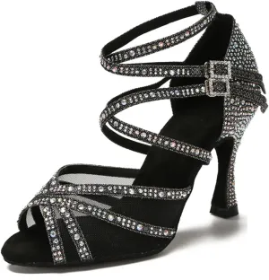 Women's Soft Heel Latin Dance Shoes - Ballroom Party Wedding Sandals, 10CM/3.9Inch Heel Height