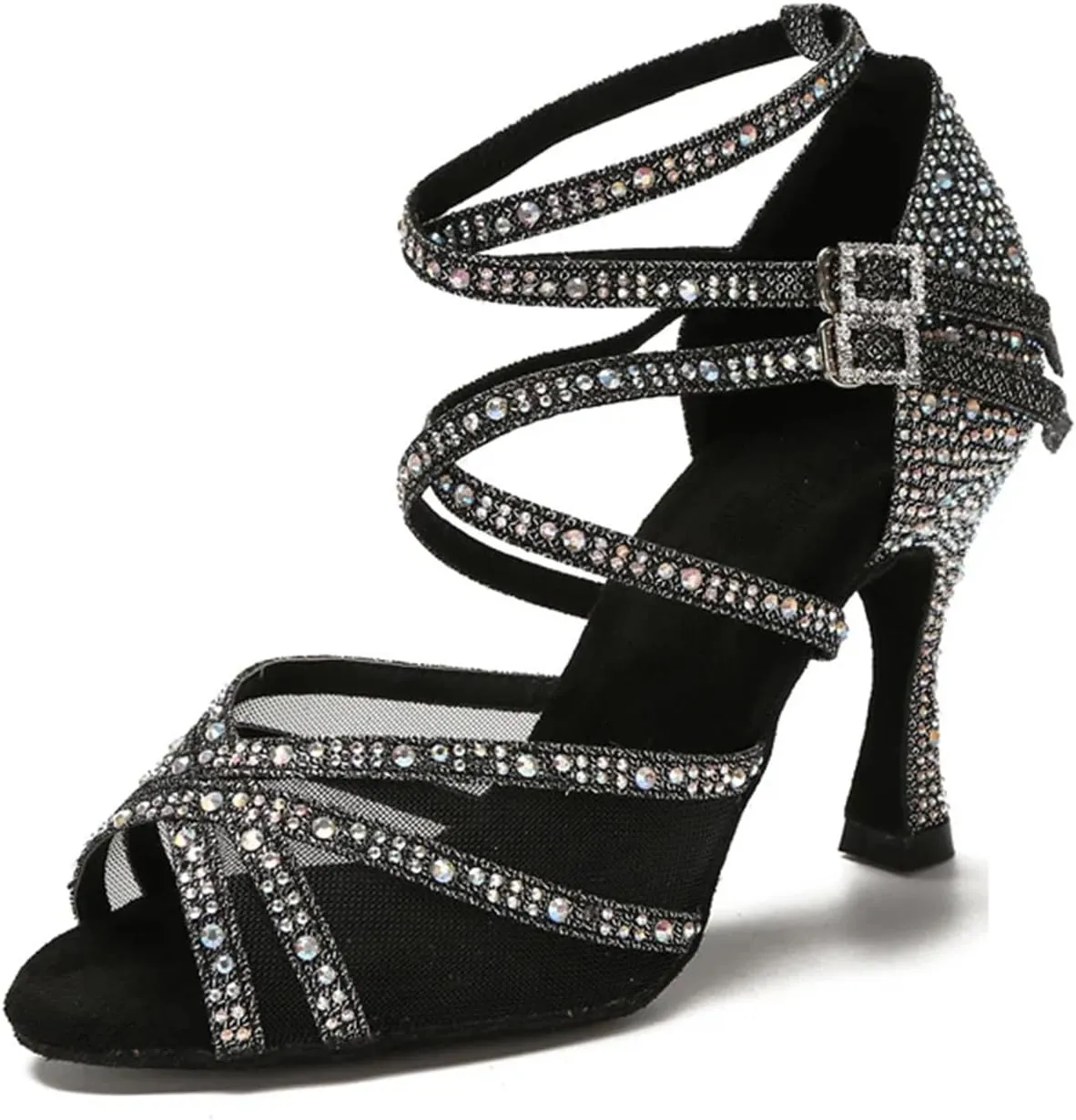 Women's Soft Heel Latin Dance Shoes - Ballroom Party Wedding Sandals, 10CM/3.9Inch Heel Height