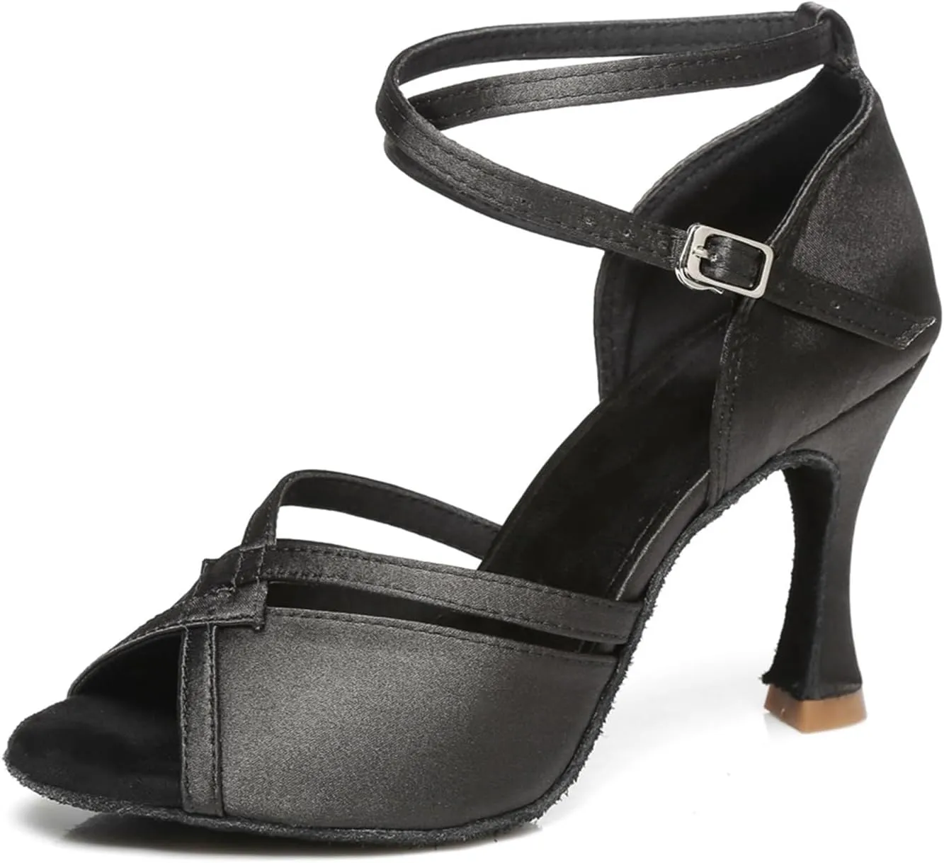 Women's Stylish Peep Toe Satin Ballroom Tango Party Wedding Prom Professional Dance Shoes