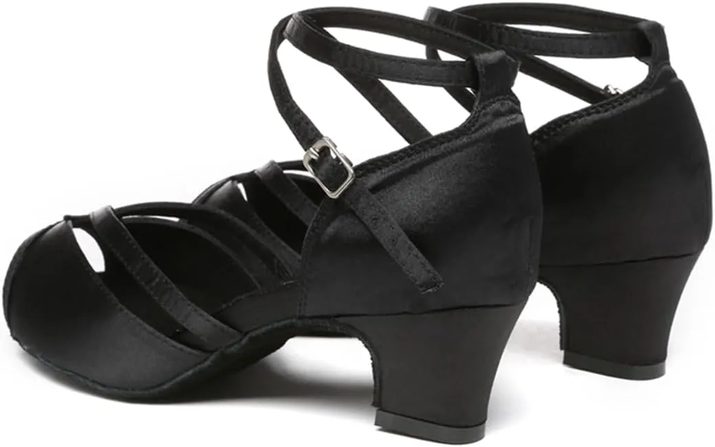 Women's Stylish Peep Toe Satin Ballroom Tango Party Wedding Prom Professional Dance Shoes