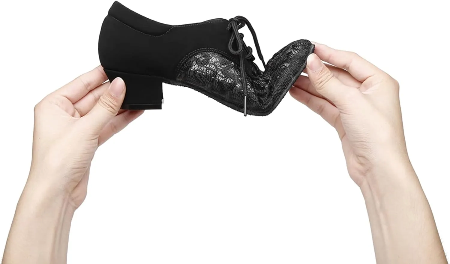 Women's Stylish Round Toe Mesh Synthetic Ballroom Morden Tango Party Wedding Professional Dance Shoes