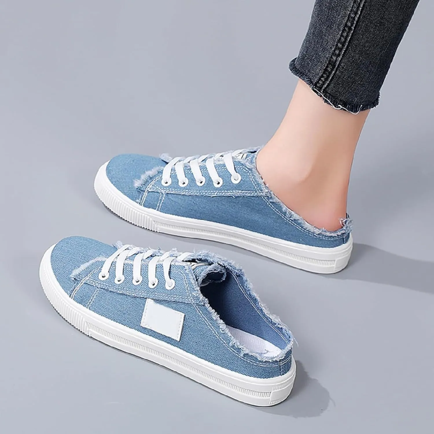 Women's White Canvas Shoes Casual Tennis Shoes Casual Sports Preppy Flat Sneakers Classic Comfortable Clipper Sneakers Low Top Walking Shoe