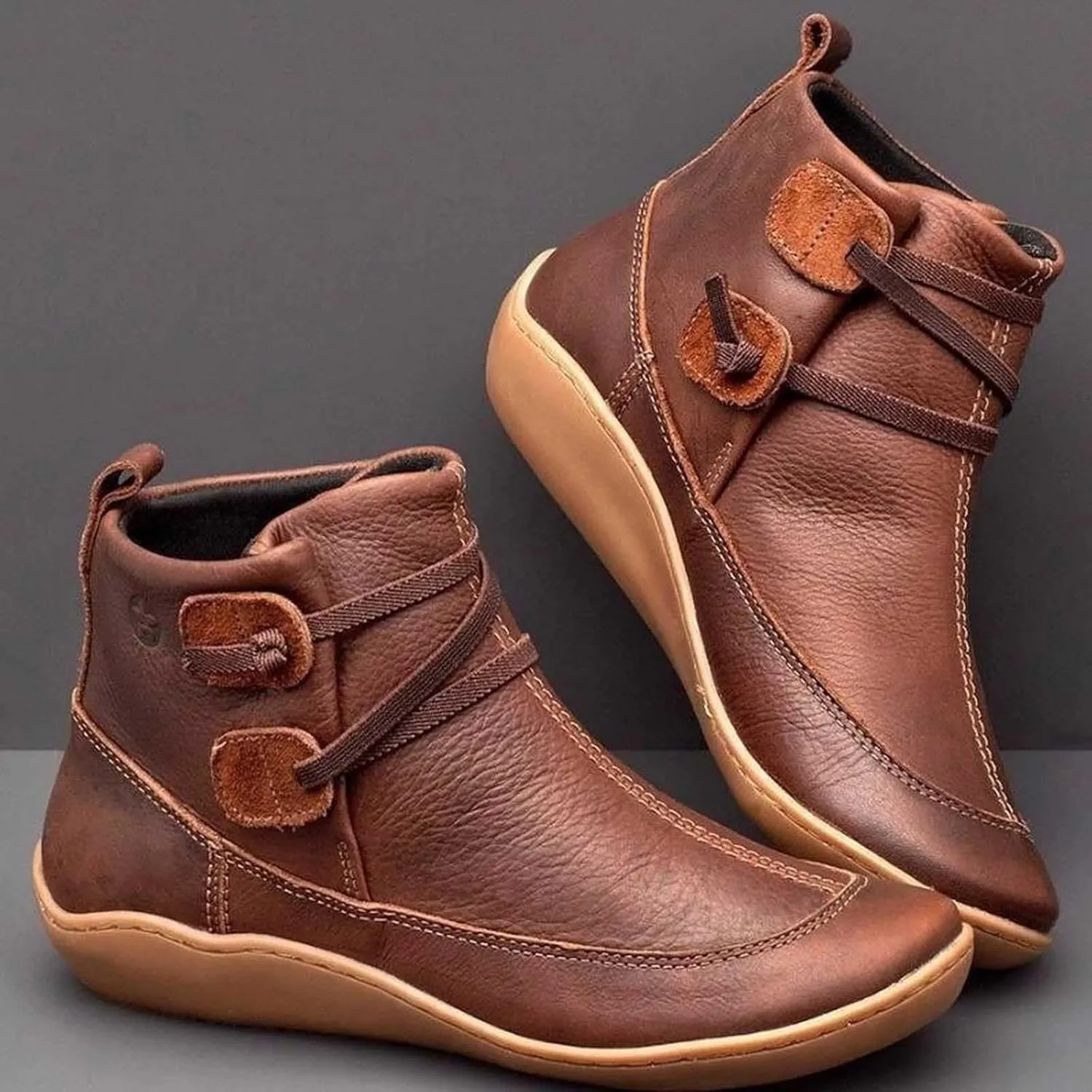 Work Boots for Women Ankle Leather Booties for Women 2024 Booties for Women Comfy Womens Bootie Round Toe Round Toe Low Heel Low Heel Comfortable Pointed Toe